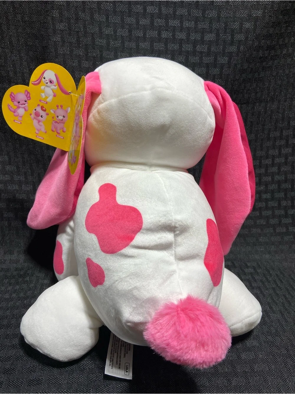 Zuru Hug A Lumps White & Pink Plush Bunny Toy Lola NWT
